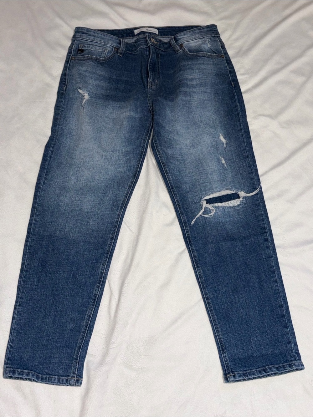 Kancan Women’s  Distressed Denim Jeans - Casual Straight Fit - Sz 11/29 (023)